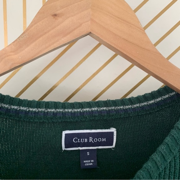 🍀 3/$30 Club Room Textured Cotton Crewneck Sweater Small Pine Grove Green ribbed - Picture 4 of 12